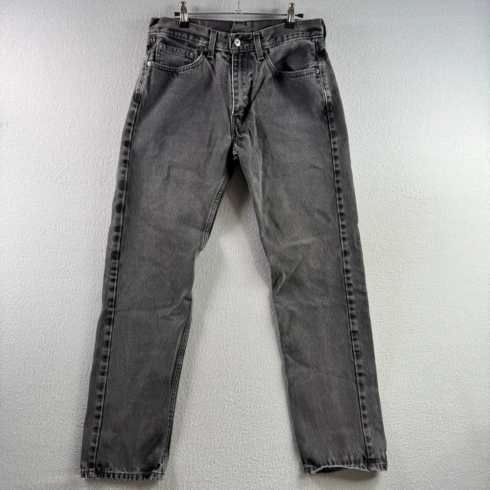 Levis Jeans Mens 33x34 (Fits 31x31)‎ Faded Black 505 Straight Leg Cotton Classic